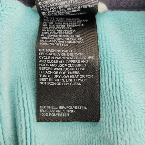 The North Face Jacket Blue Green Long Sleeve Full Zip Fleece Coat Large - Picture 11 of 11